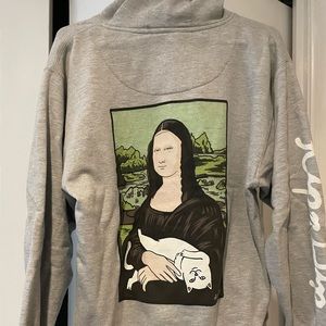 Rip N Dip Mona Lisa Mens gray hoodie, size medium